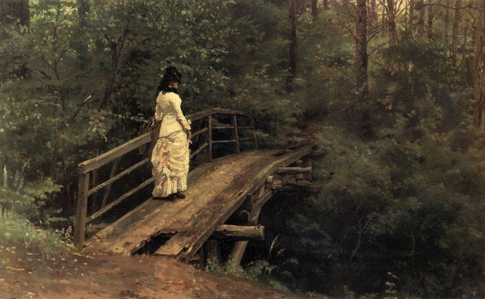 Paesaggio estivo Vera Alekseyevna Repina su un ponte ad Abramtsevo da Ilya Efimovich Repin