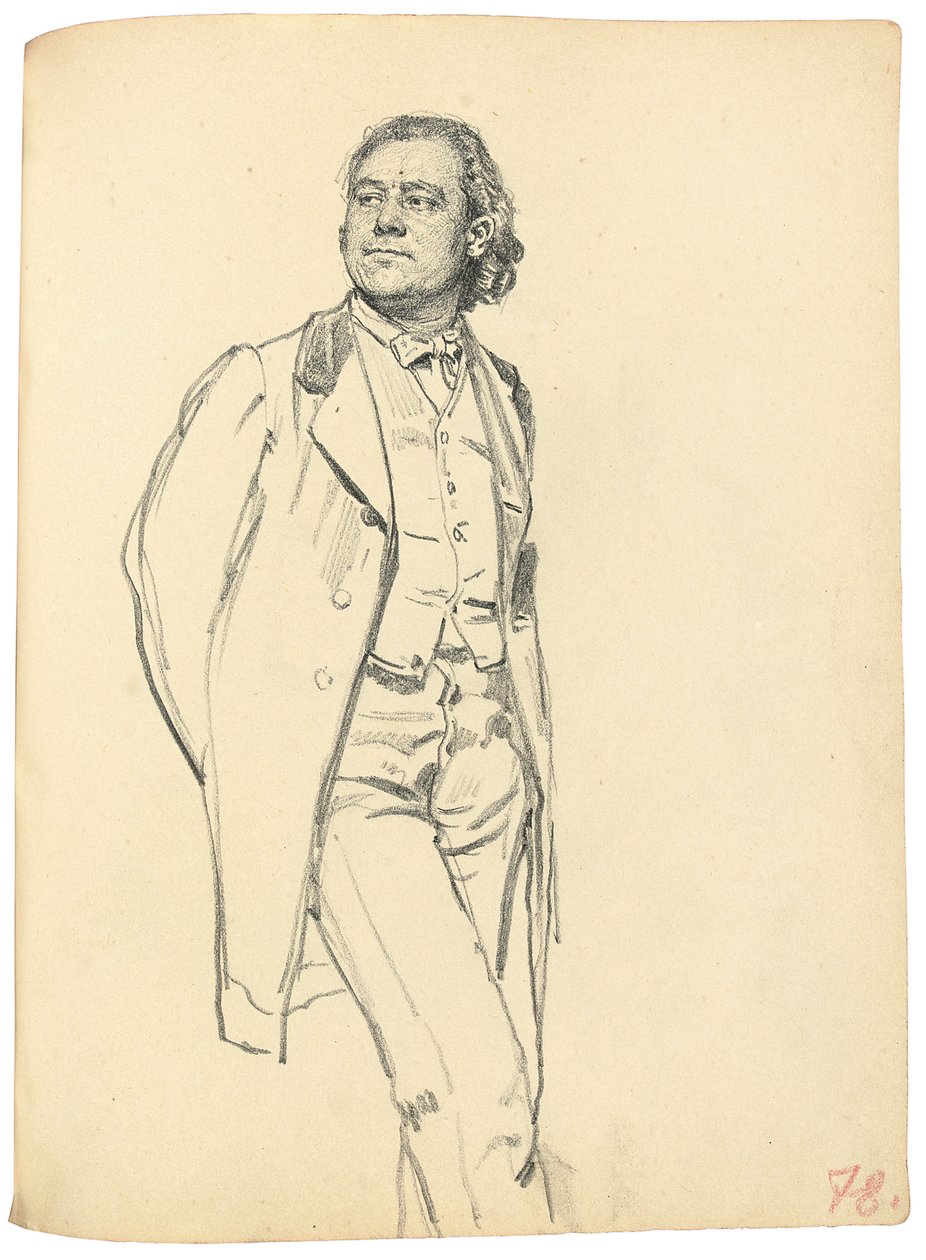 Figura di un uomo in piedi da Ilya Efimovich Repin