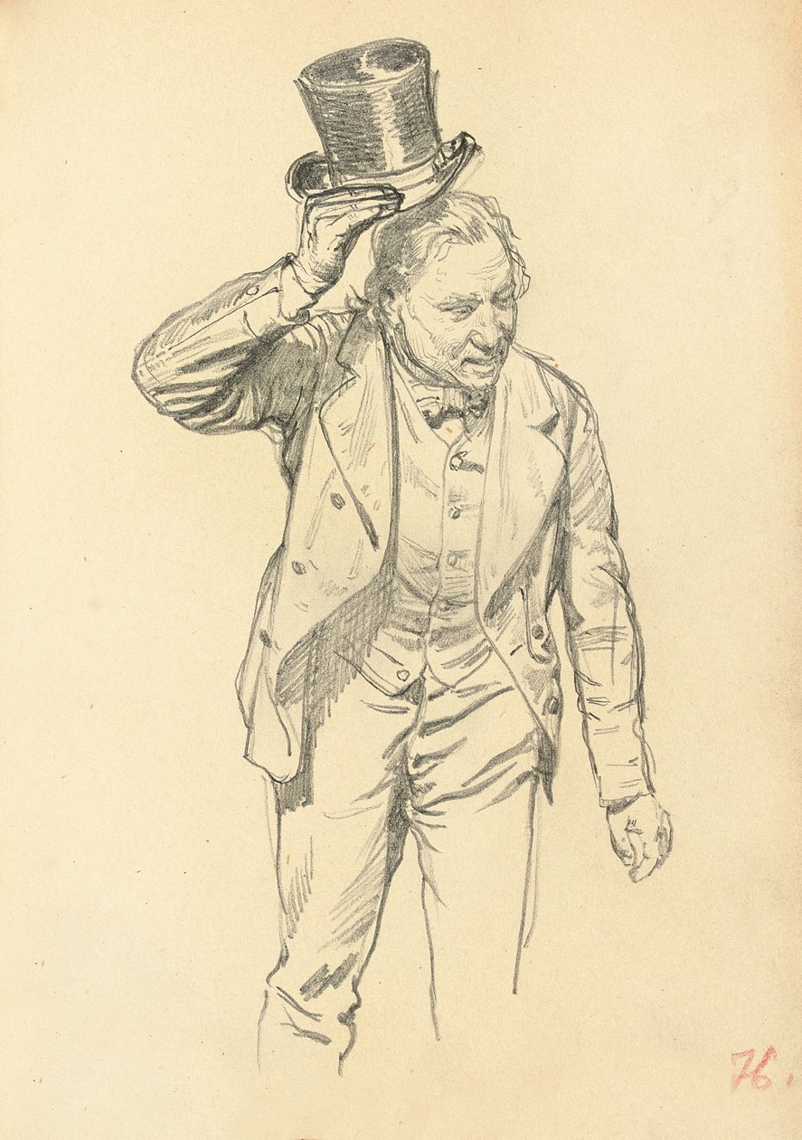 Uomo che si toglie il cappello, c. 1872-1875 da Ilya Efimovich Repin