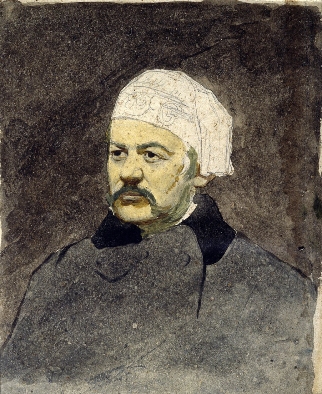 Ritratto del compositore russo Mikhail Ivanovitch Glinka (1804-1857) (Michail I. Glinka) - Dipinto di Ilya Yefimovich Repin (1844-1930), acquerello su cartone (28x23 cm), verso il 1870 - Museo Memoriale I. Repin Penates, vicino a San Pietroburgo (Russia) da Ilya Efimovich Repin