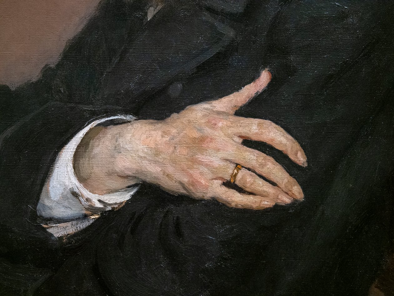 Ritratto di Pavel Mikhailovich Tretyakov (dettaglio) da Ilya Efimovich Repin