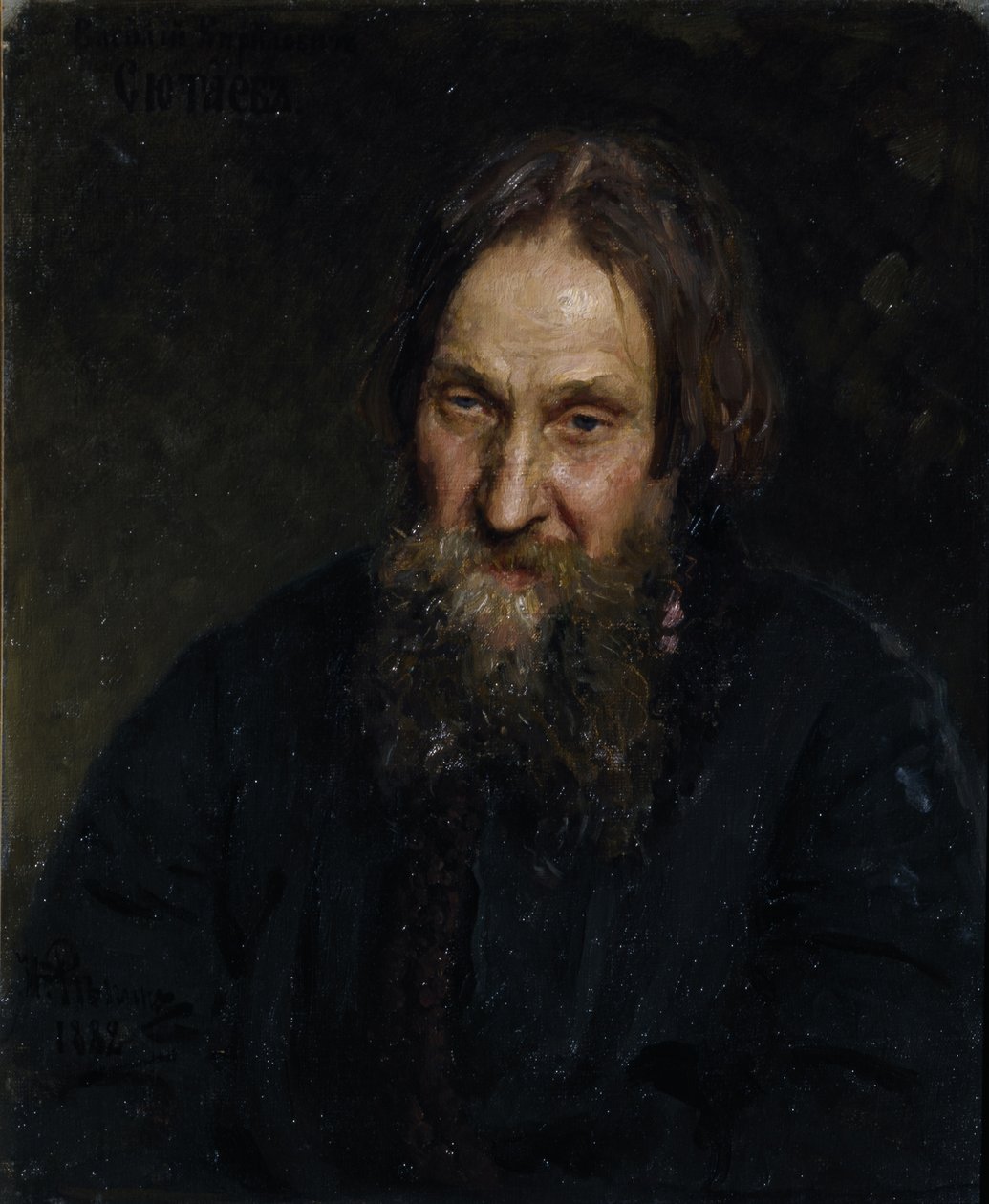 Ritratto di Vasily Kirillovich Syutayev 1819-1892 da Ilya Efimovich Repin