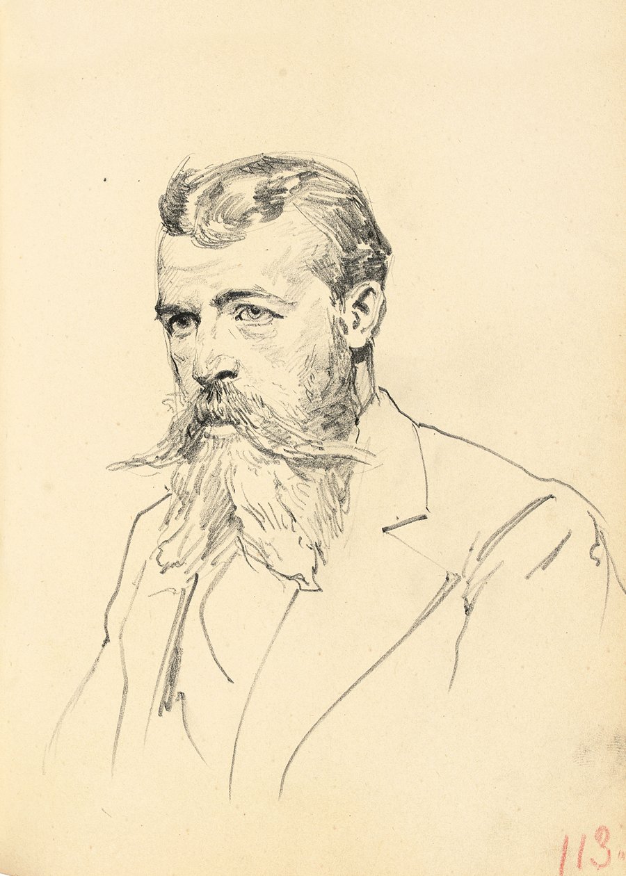 Ritratto di un uomo con baffi e barba, c. 1872-1875 da Ilya Efimovich Repin