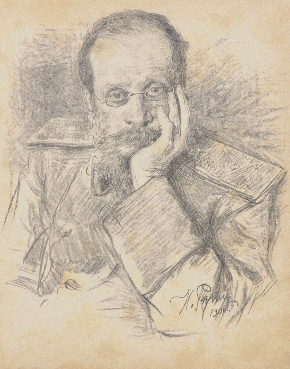 Ritratto del compositore César Antonovich Cui 1835-1918, 1900 da Ilya Efimovich Repin