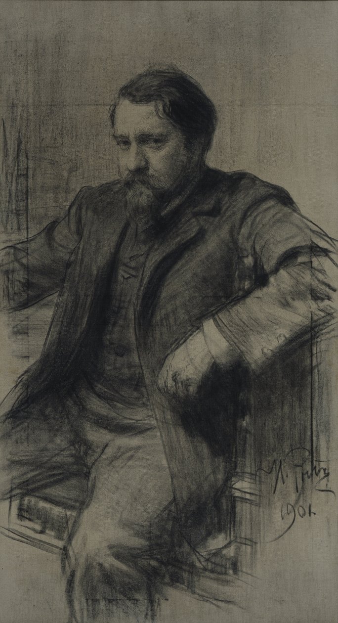 Ritratto del pittore Valentin Alexandrovich Serov 1865-1911, 1901 da Ilya Efimovich Repin