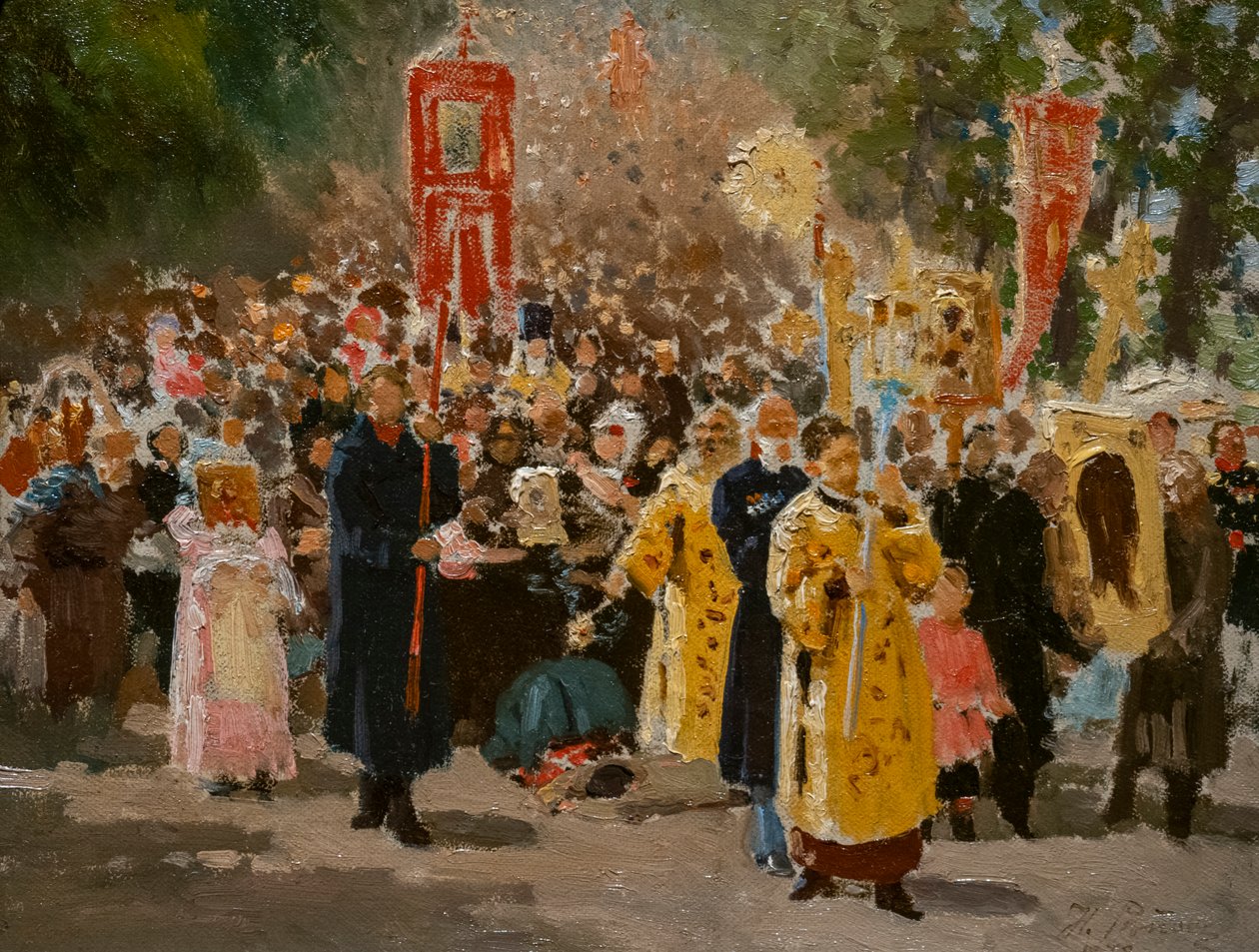 Processione religiosa nel bosco di querce da Ilya Efimovich Repin