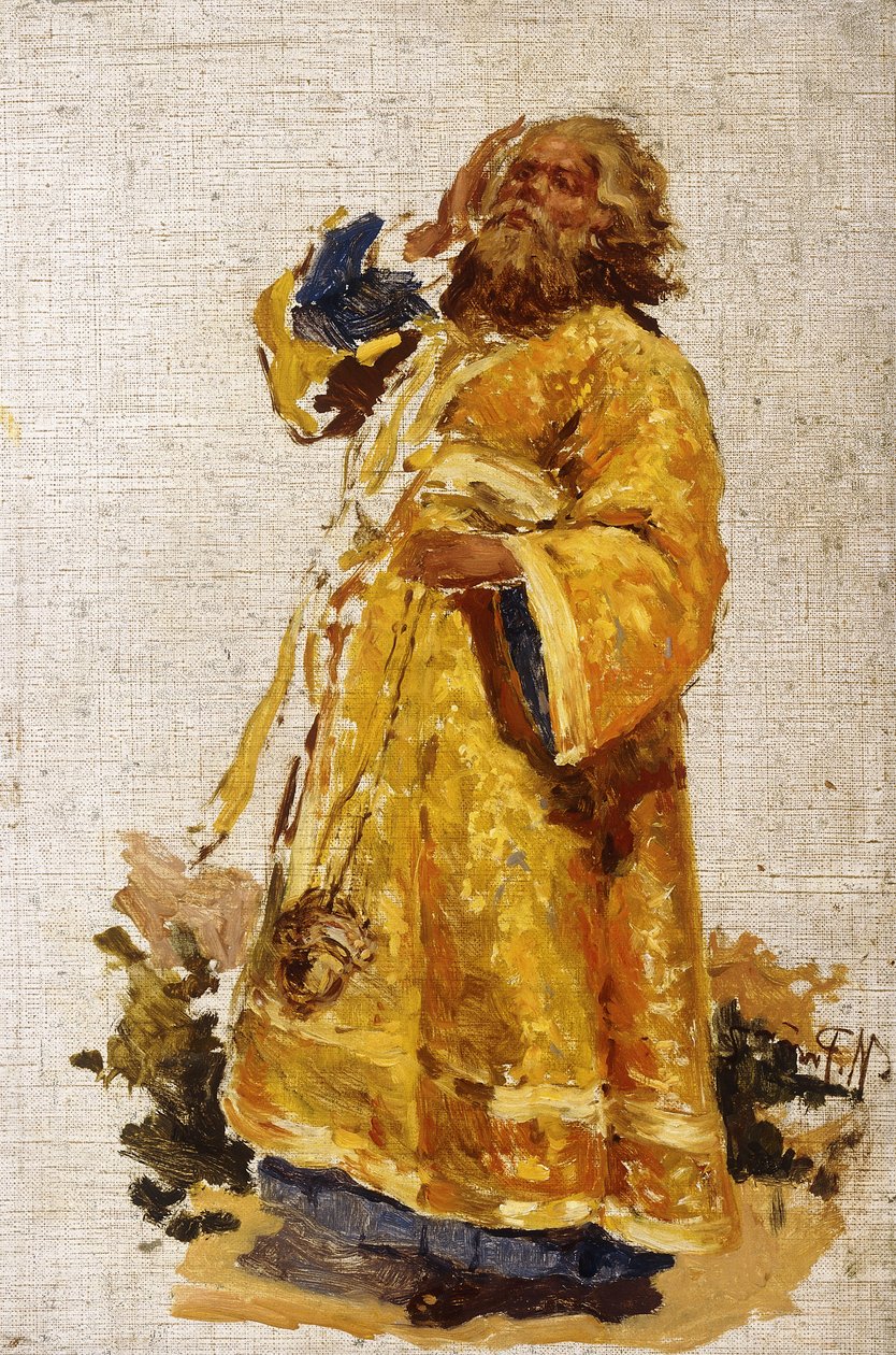 Studio del Diacono per il dipinto "La Processione Religiosa nella Provincia di Kursk" da Ilya Efimovich Repin