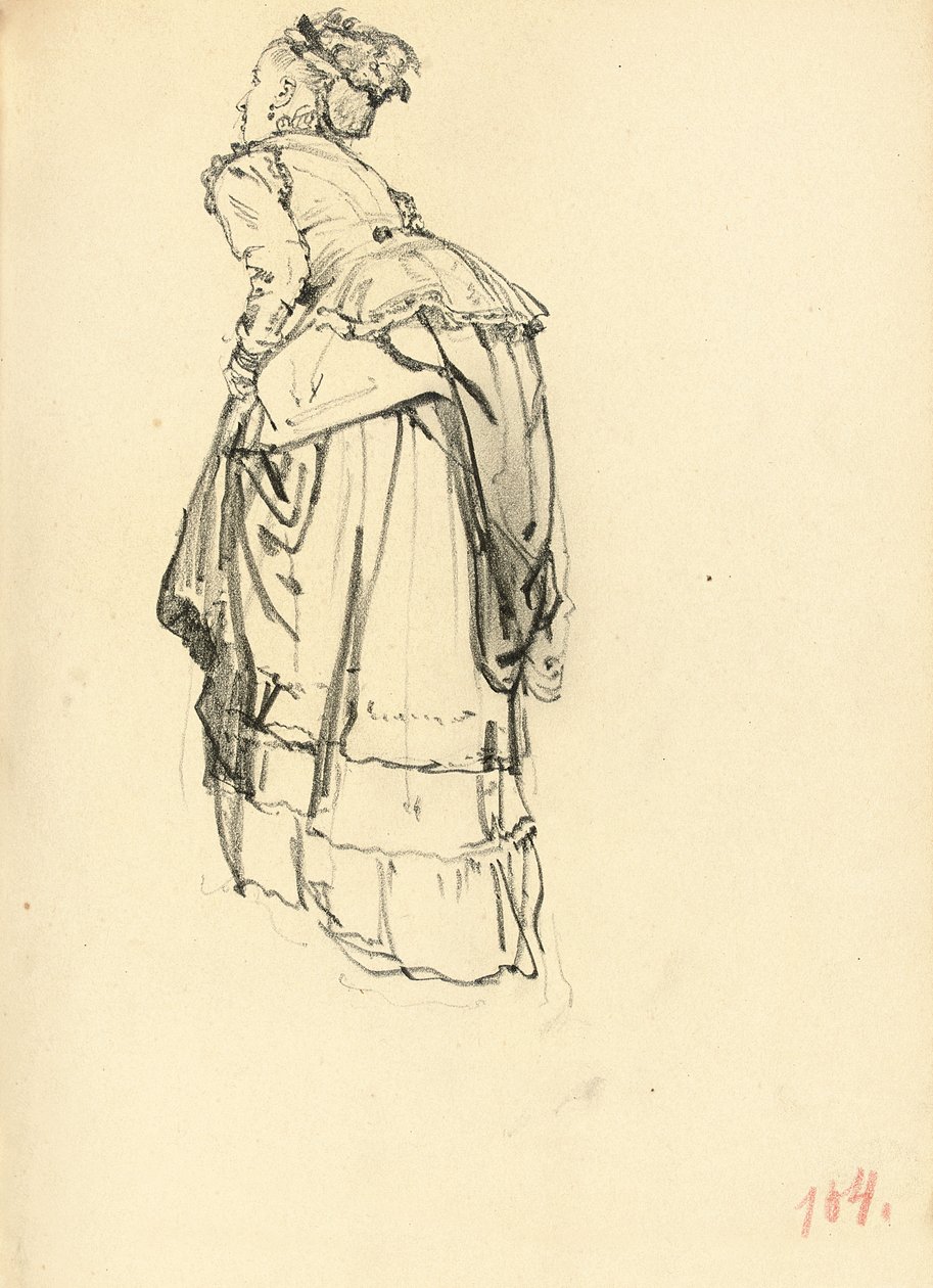 Donna in abito vista da dietro, c. 1872-1875 da Ilya Efimovich Repin