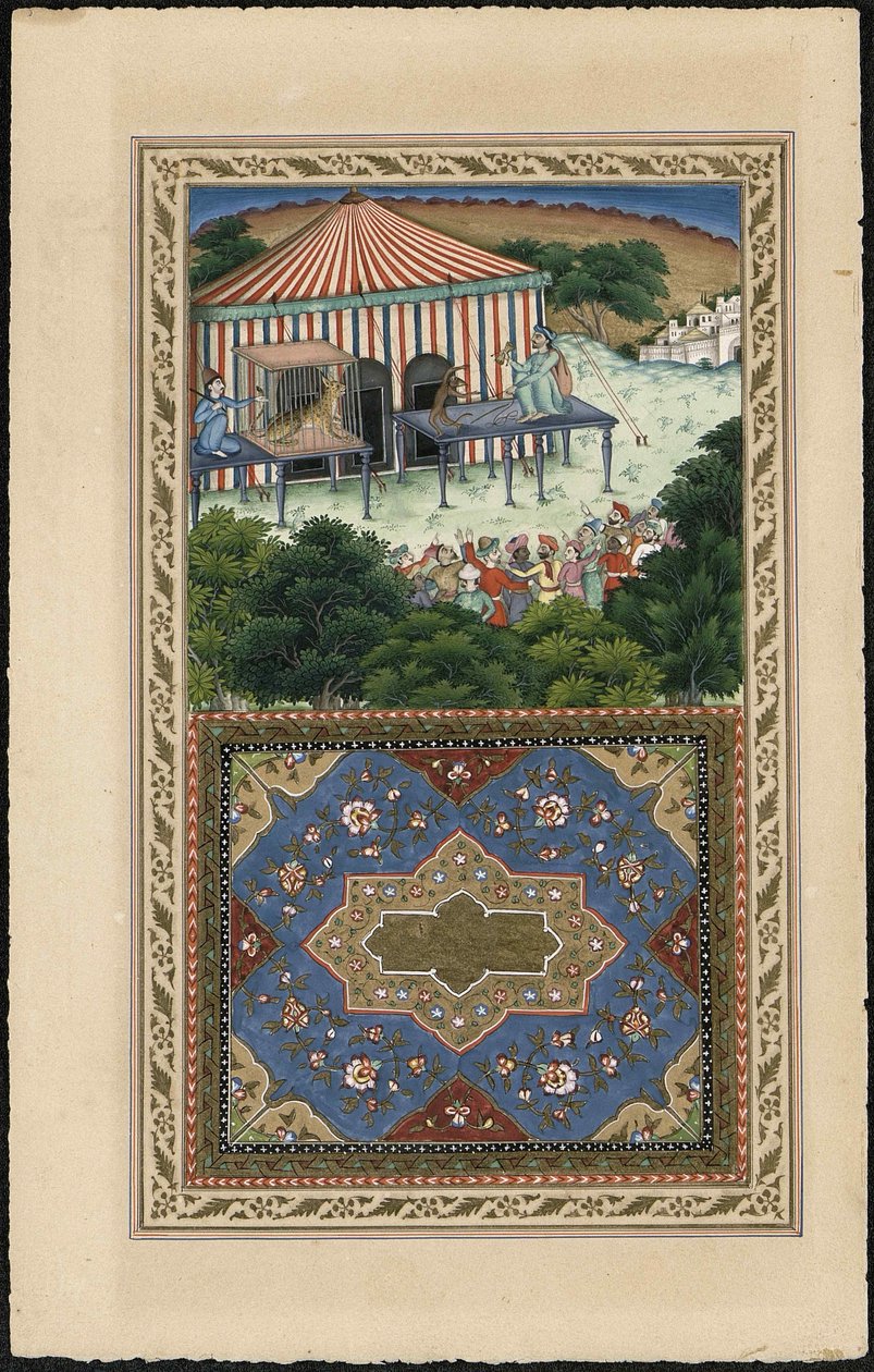 La scimmia e il leopardo da Imam Bakhsh Lahori