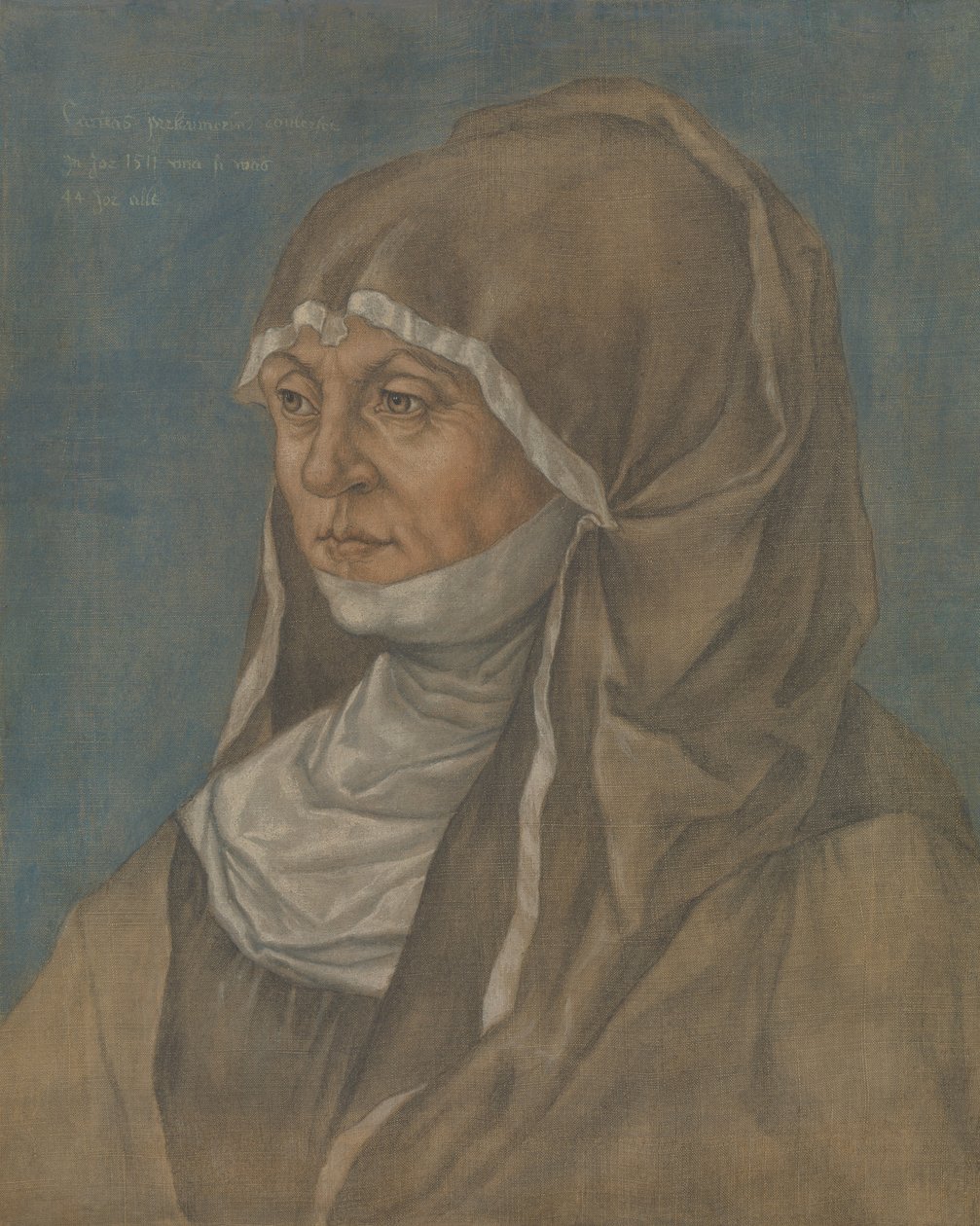 Ritratto di una donna, detta Caritas Pirckheimer da Imitator of Albrecht Dürer