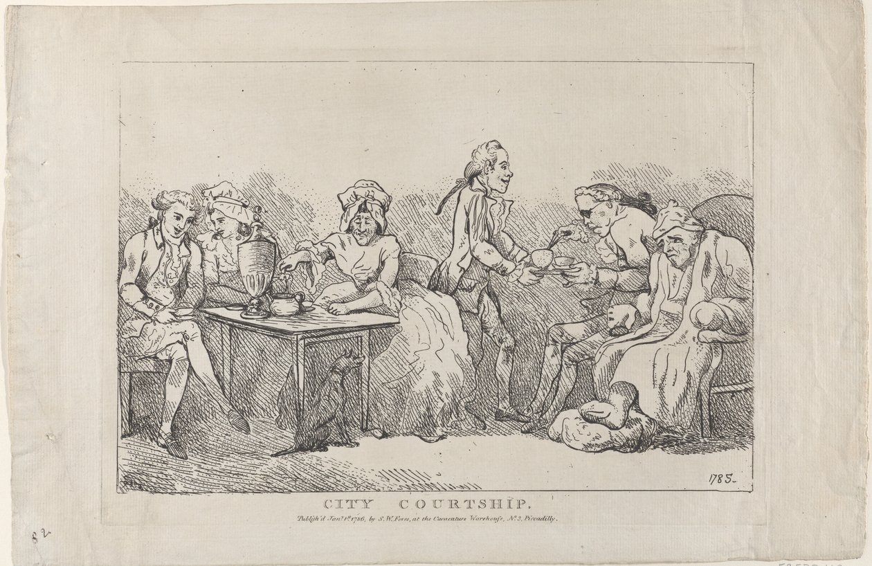 Corteggiamento in città da Imitator of Thomas Rowlandson.