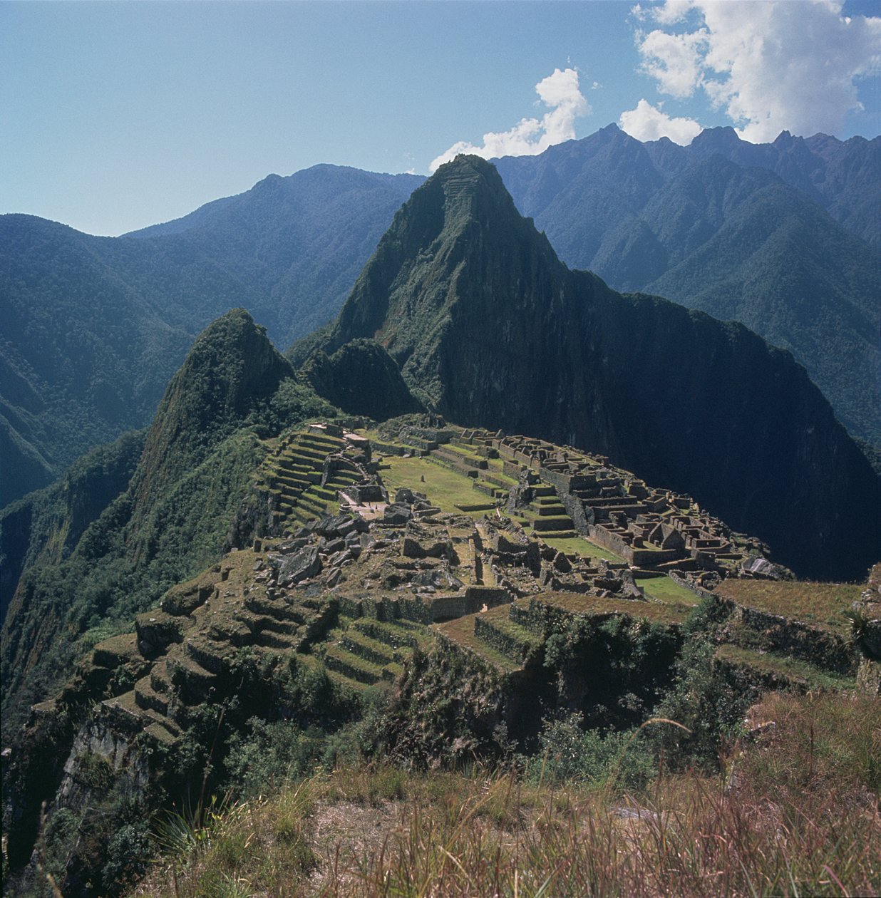 Veduta della cittadella di Machu Picchu da Incan