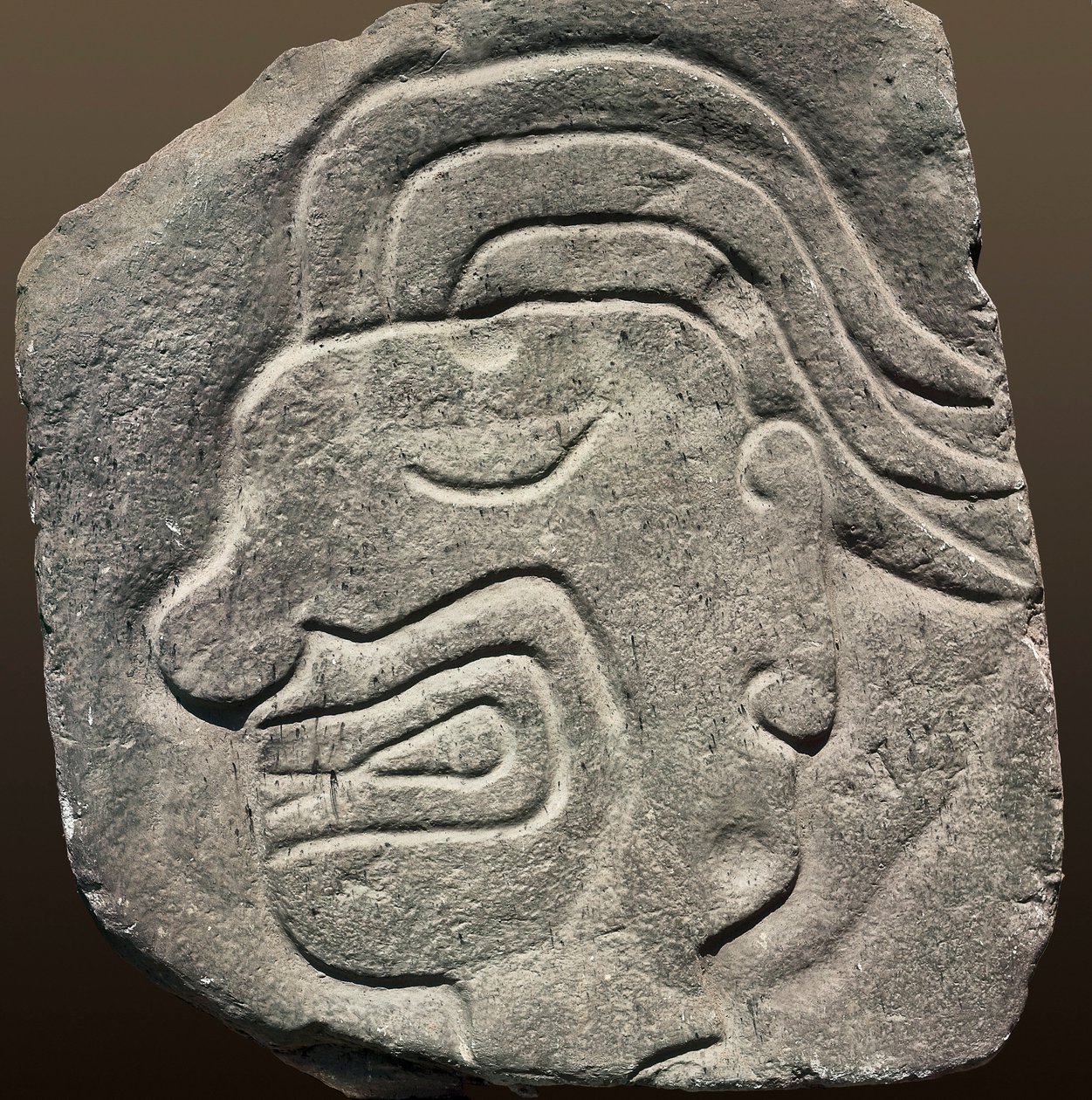 Rilievo inca che rappresenta un volto di profilo (pietra) da Incan