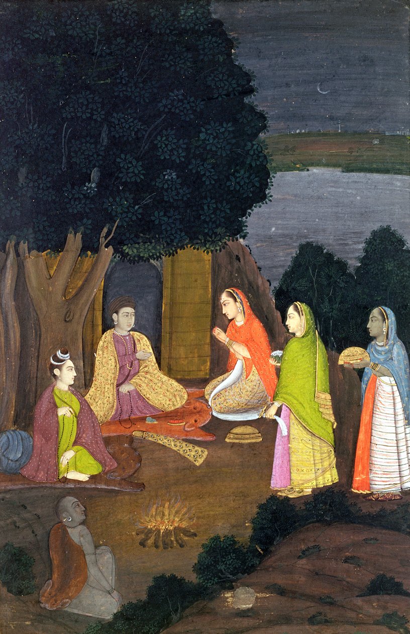 Signore in visita a una Yogini, Scuola di Faqurullah Khan, Lucknow, Uttar Pradesh da Indian School