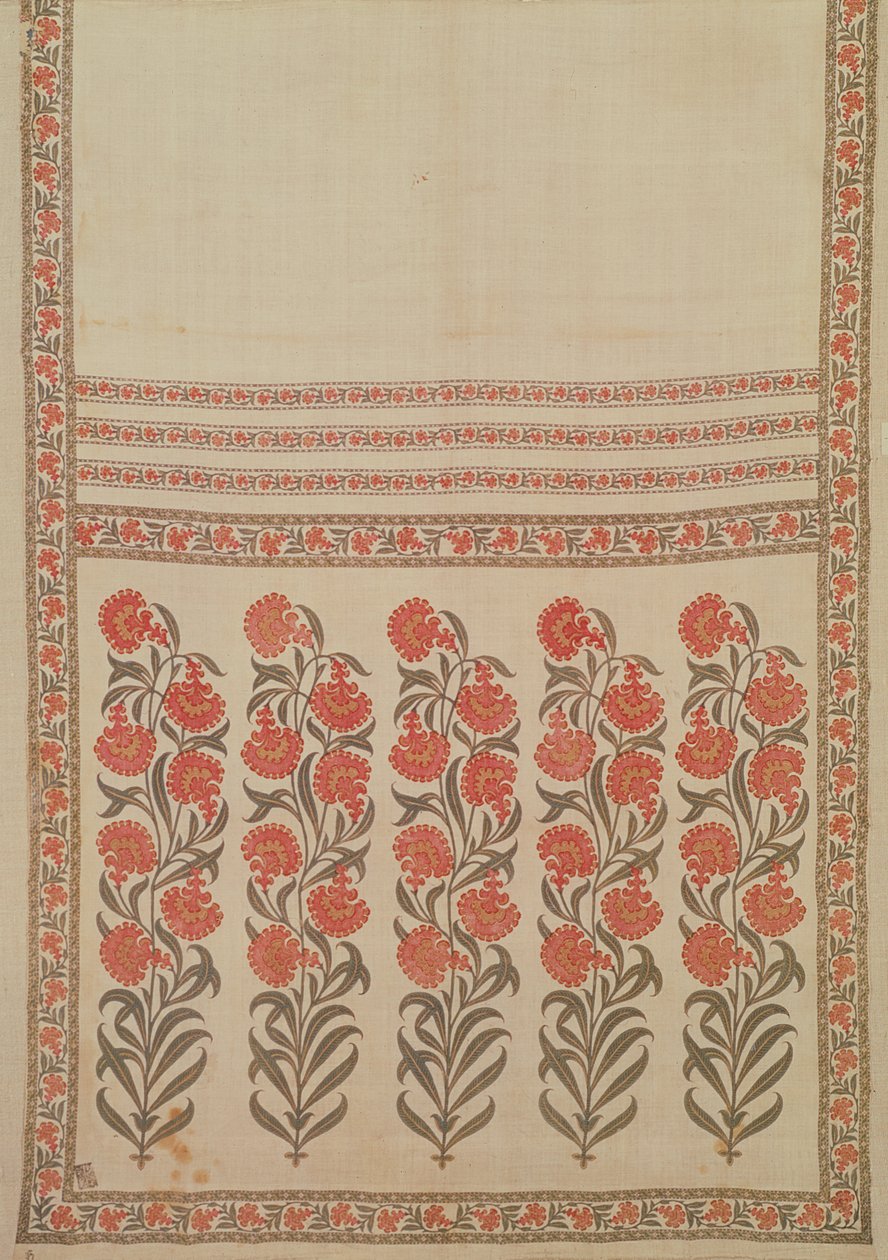 Cintura di cotone stampata e dipinta a mano (patka), Rajasthan, India, XVII-XVIII secolo da Indian School
