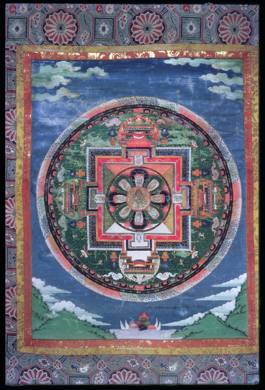 Il Cerchio Mistico di Phyag-rdor (Varjrapani) e le Otto Divinità Serpente con Quattro Guardiani, Mandala Vajrapani, c.1849 da Indian School