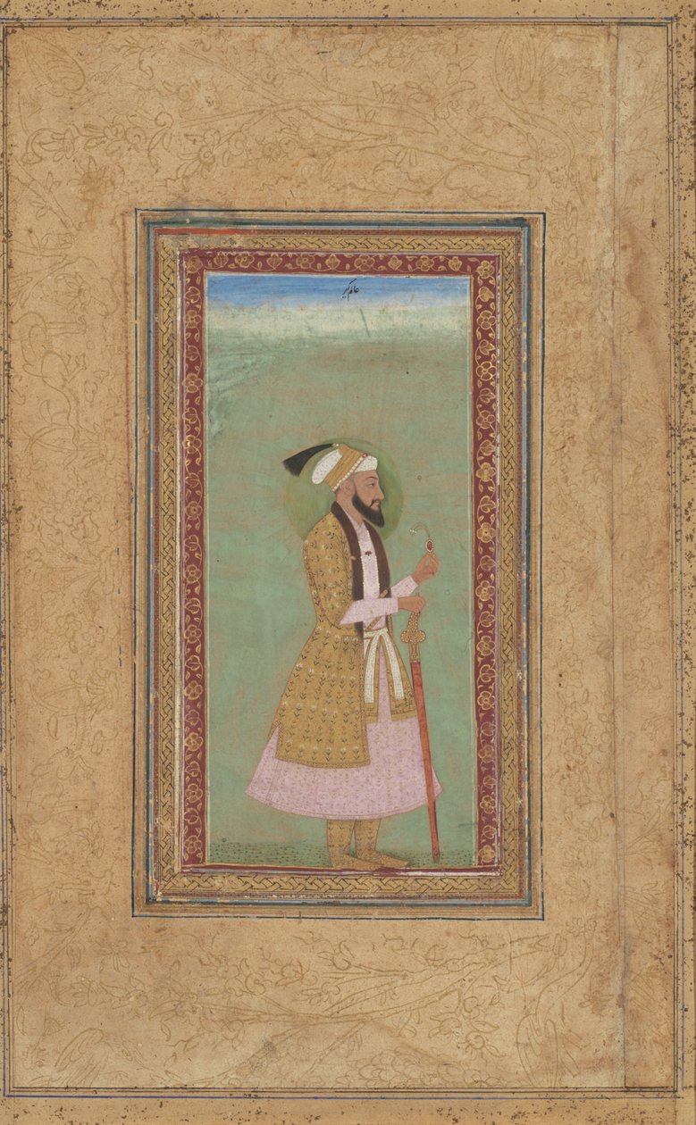 Ritratto di un principe con un rubino da Indian 18th Century