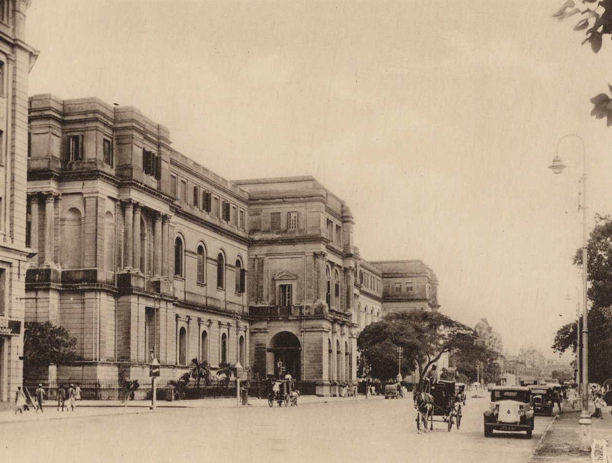 Il Museo Indiano e Chowringhee Road guardando verso sud (foto b/n) da Indian photographer