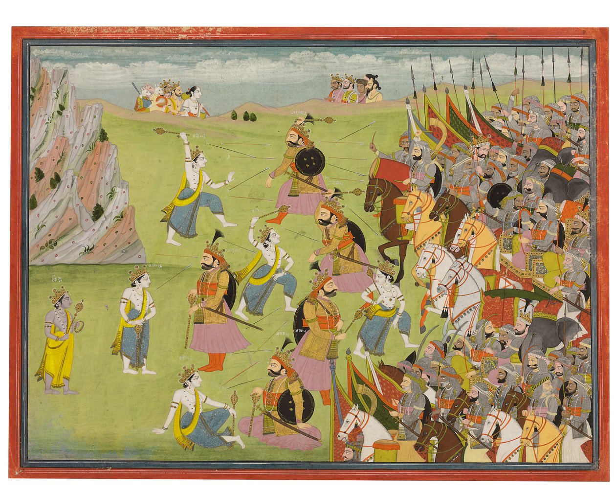 Un dipinto dal Mahabharata: Balabhadra che combatte Jarasandha, Kangra o Garhwal da Indian School