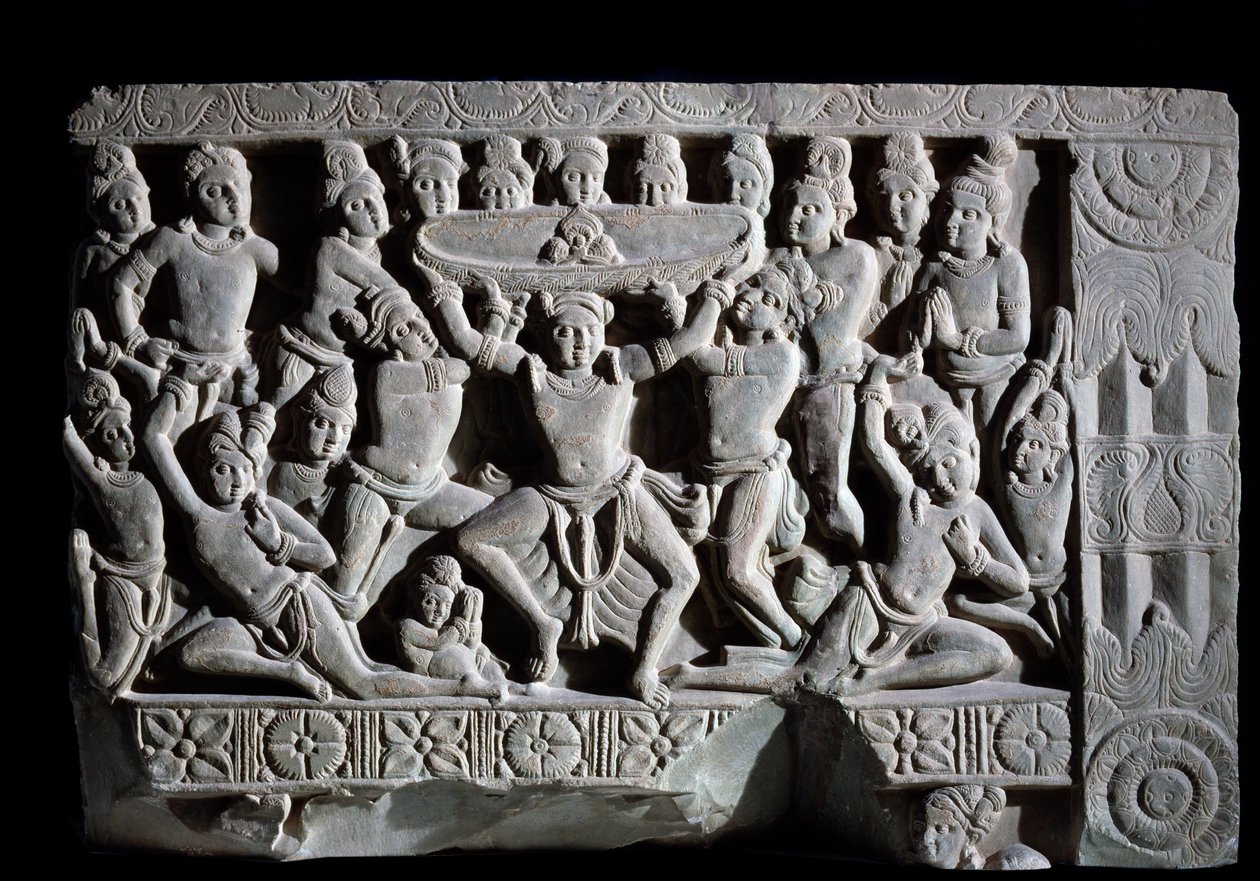 Adorazione del turbante (frammento di rilievo, 225-325) da Indian School