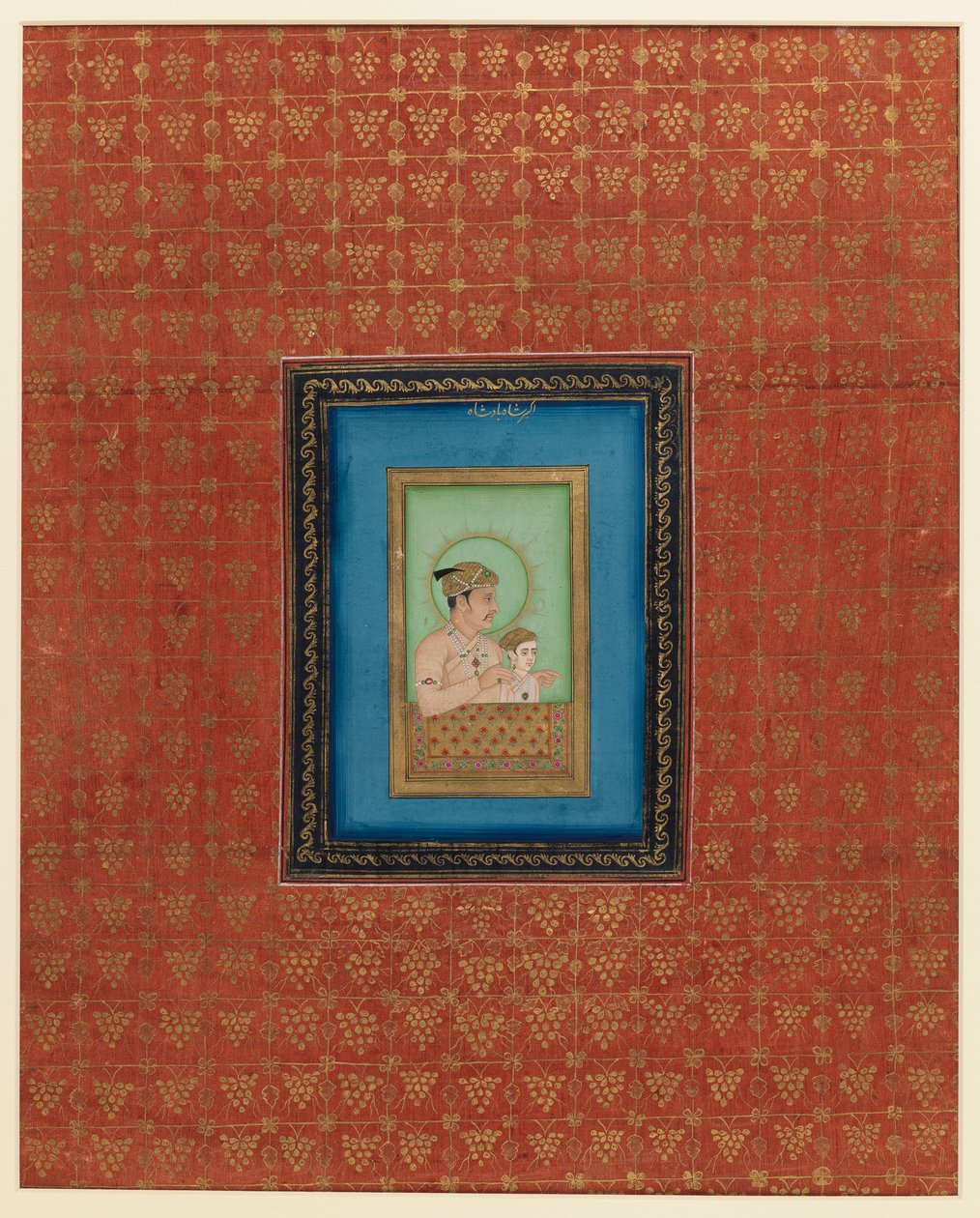 Akbar e uno dei suoi figli o nipoti, 1875-1900 da Indian School