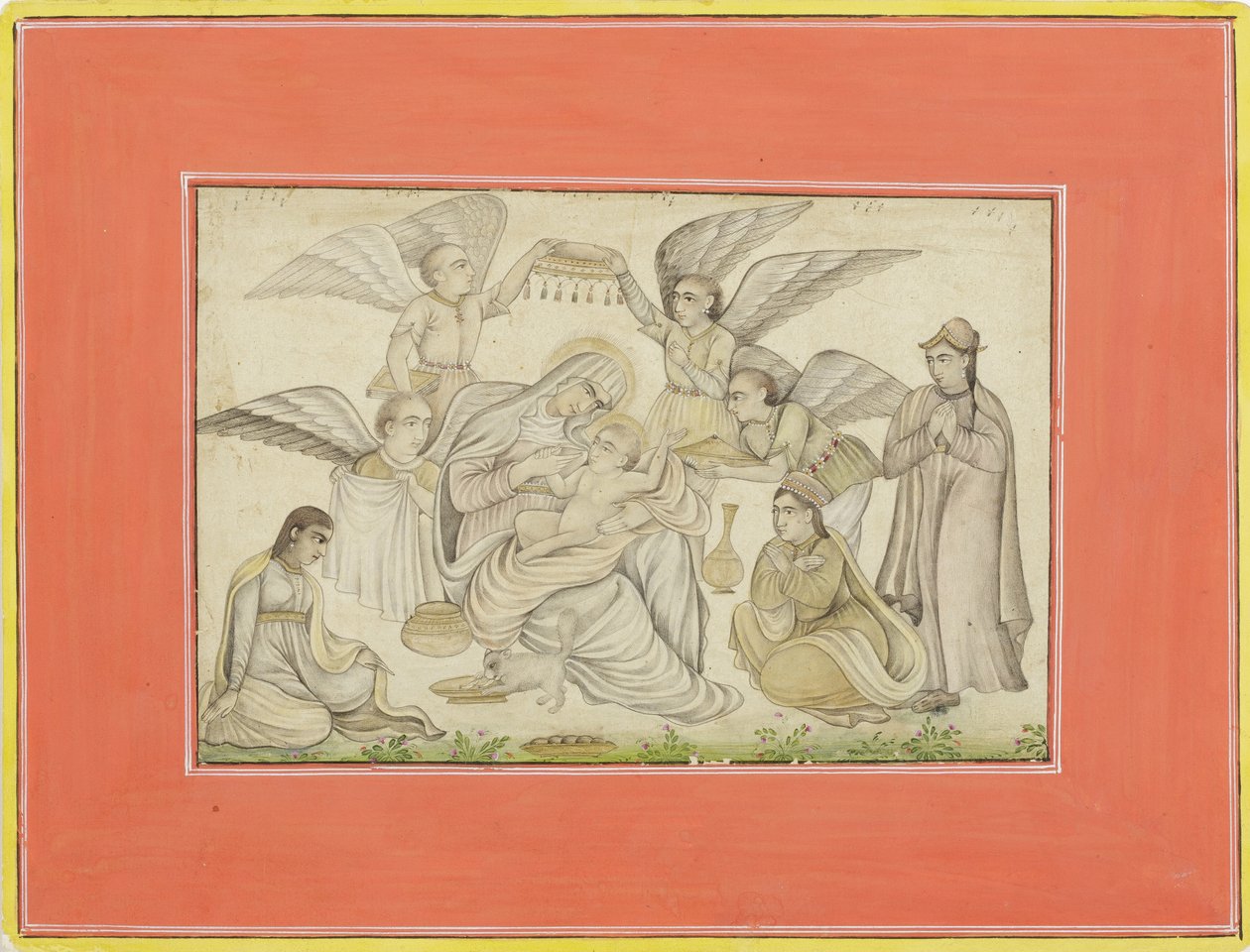Angeli assistono Maria e Gesù da Indian School