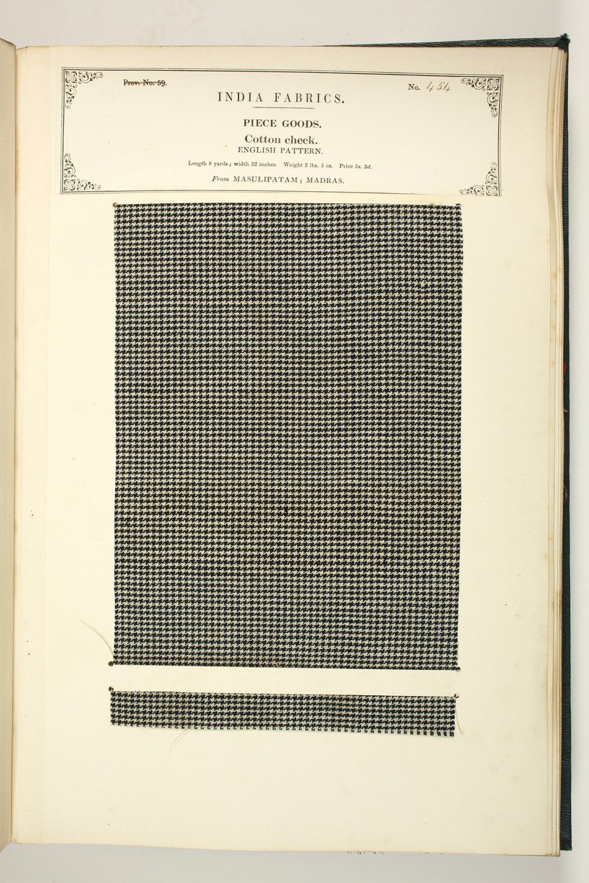 Cotone a quadri, Masulipatam, Madras, tessuti, dalla Collezione dei Produttori di Tessuti dell