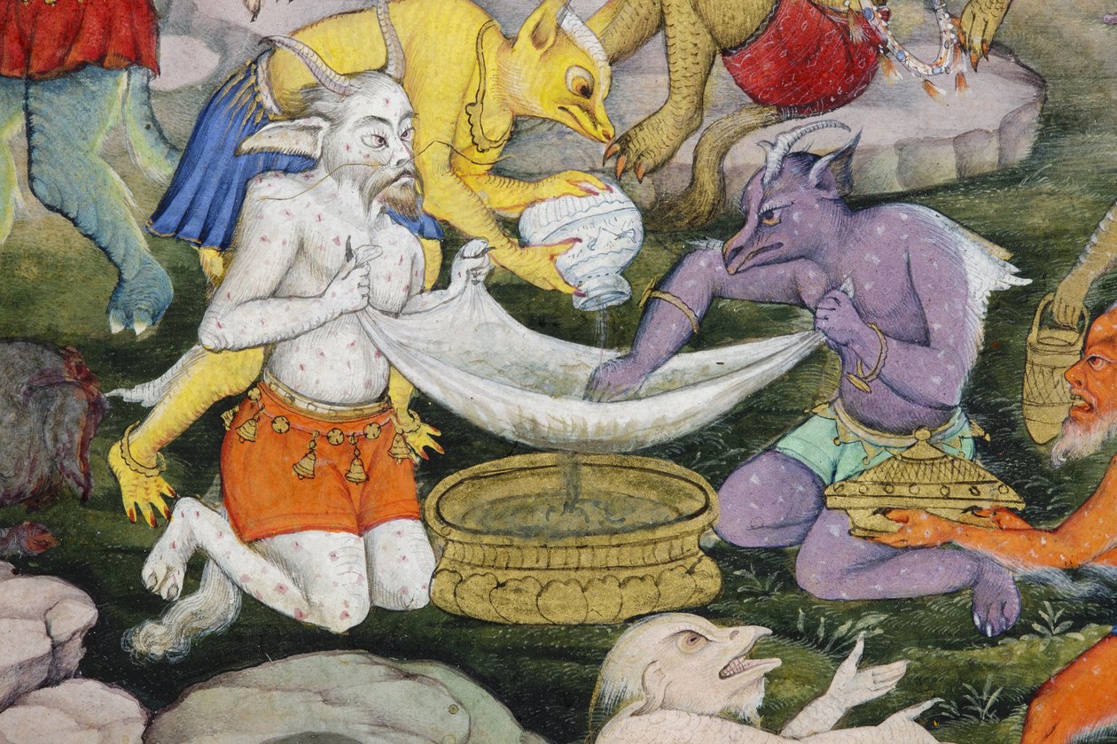(dettaglio) Demoni in un paesaggio selvaggio da Indian School