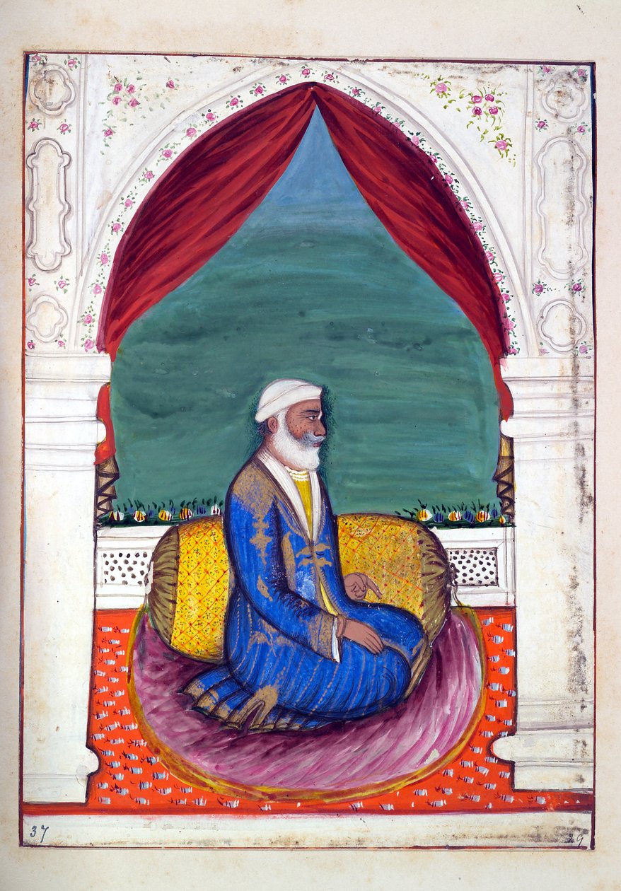 Dewan Ajodia Pershad, dal Regno del Punjab, i suoi Sovrani e Capi, volume II, un volume di 30 studi ad acquerello di un artista indiano non identificato, c.1840 da Indian School