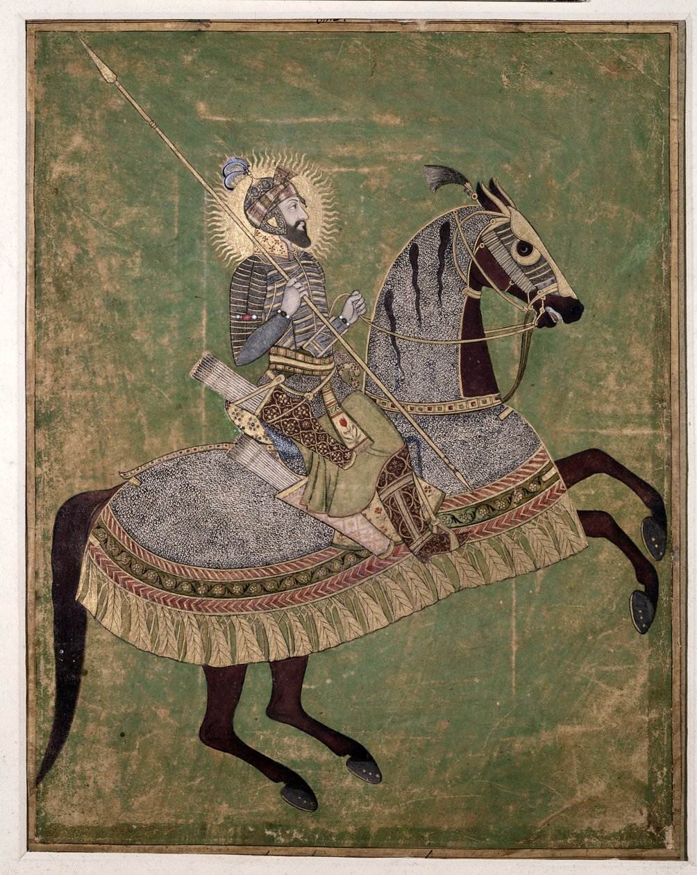 Ritratto equestre di Aurengzeb, c. 1680 da Indian School