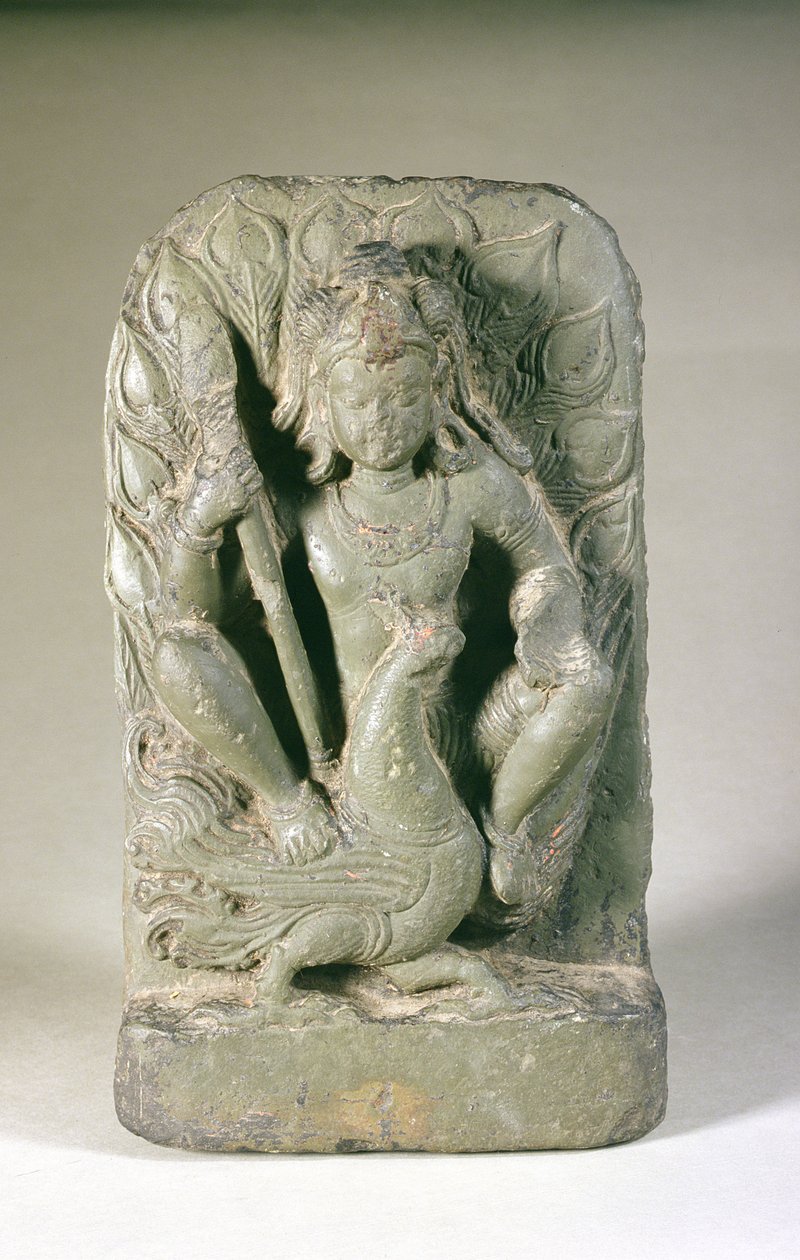 Figura di Skanda con il suo pavone, Punjab Hills da Indian School