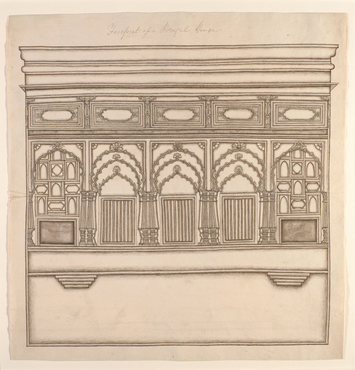 Facciata di una casa del Bengala, c.1820 da Indian School
