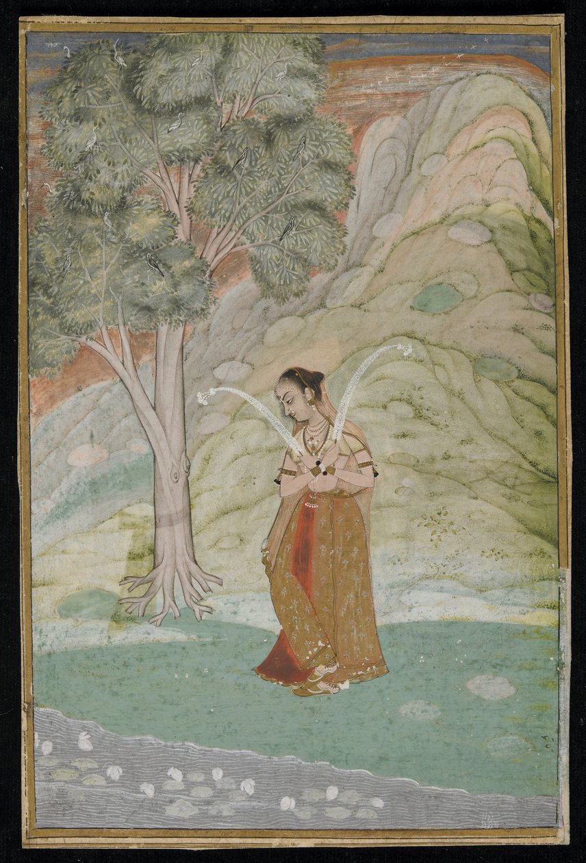 Gauri Ragini, foglio di manoscritto, fine XVIII secolo da Indian School