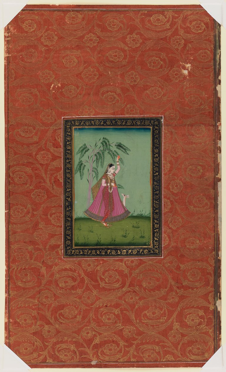 Ragazza con un cervo, 1875-1900 da Indian School