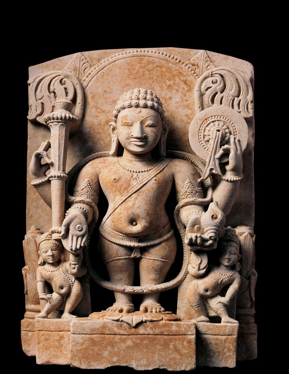 Arte indiana: Divinità Vishnu. Altorilievo. X secolo. Da Meerut da Indian School