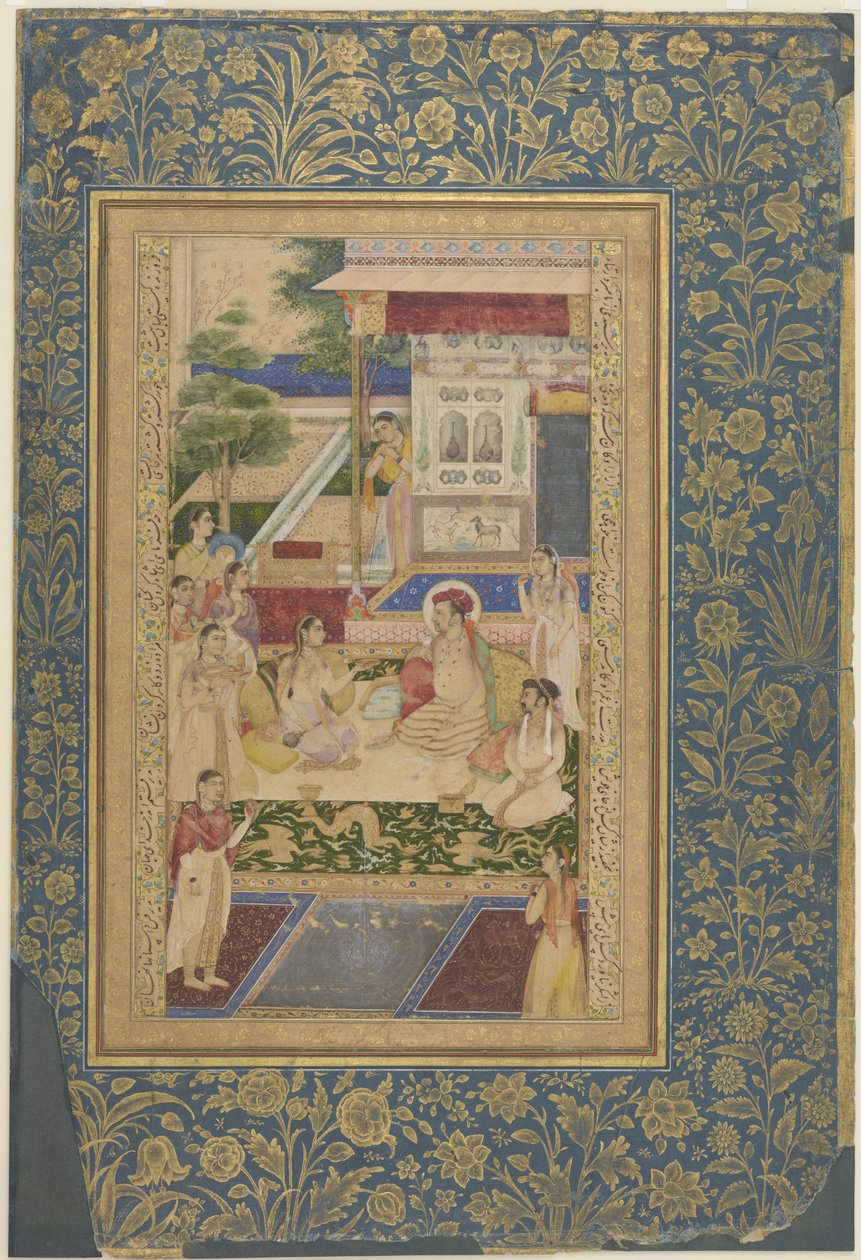 Jahangir e il principe Khurram intrattenuti da Nur Jahan, c.1640-50 da Indian School