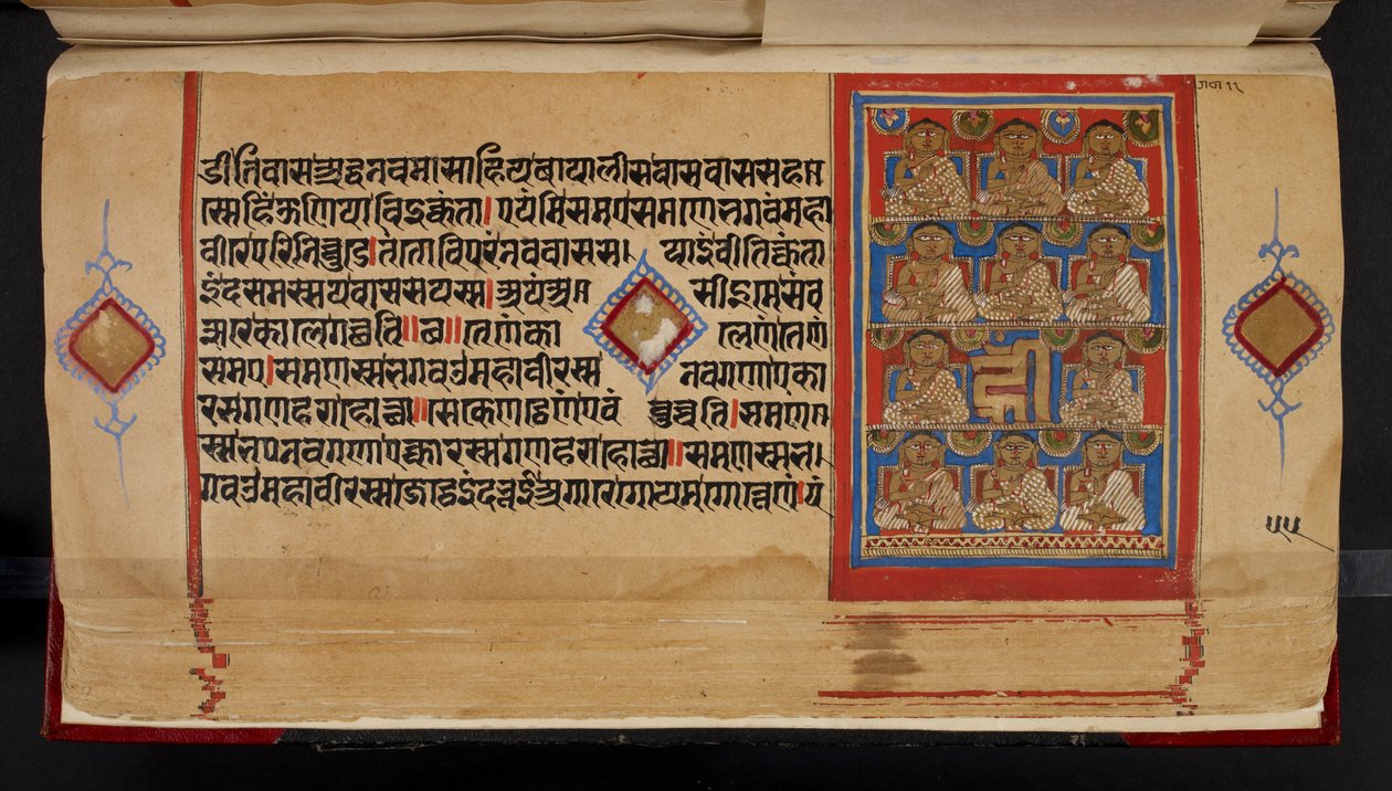 Folio del manoscritto Kalpasutra che mostra Ganadharas da Indian School