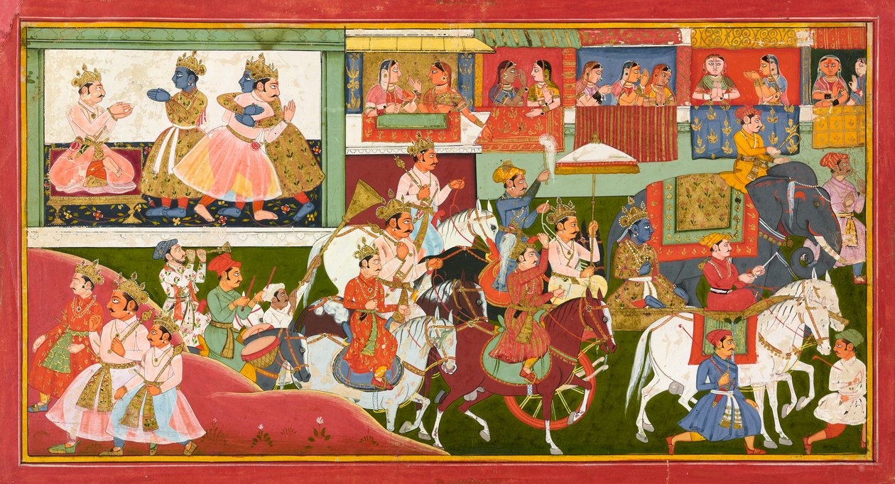Krishna saluta, foglio da un Bhagavata Purana, ca.1680-1690 da Indian School