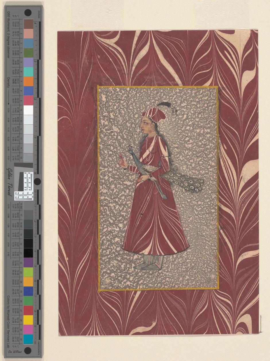 Donna che porta un pavone, Bijapur, c.1660 da Indian School