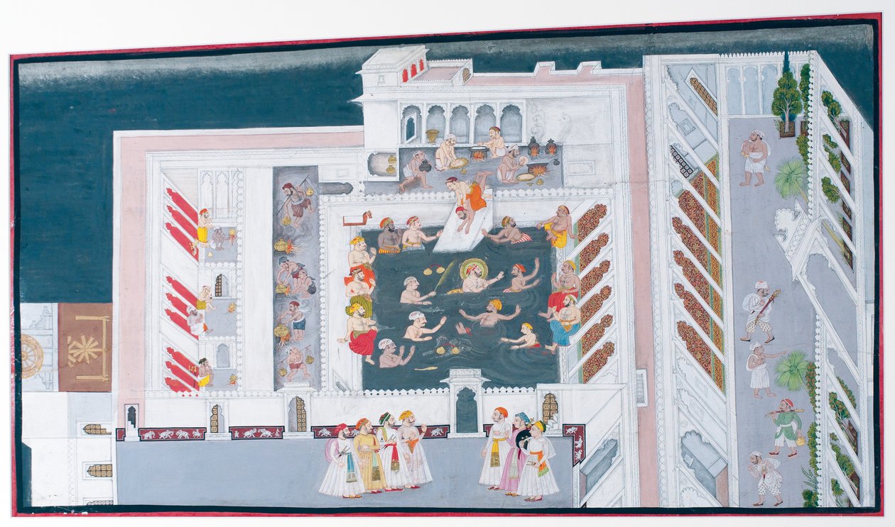 Maharana Jagat Singh II si diverte in una piscina del palazzo da Indian School