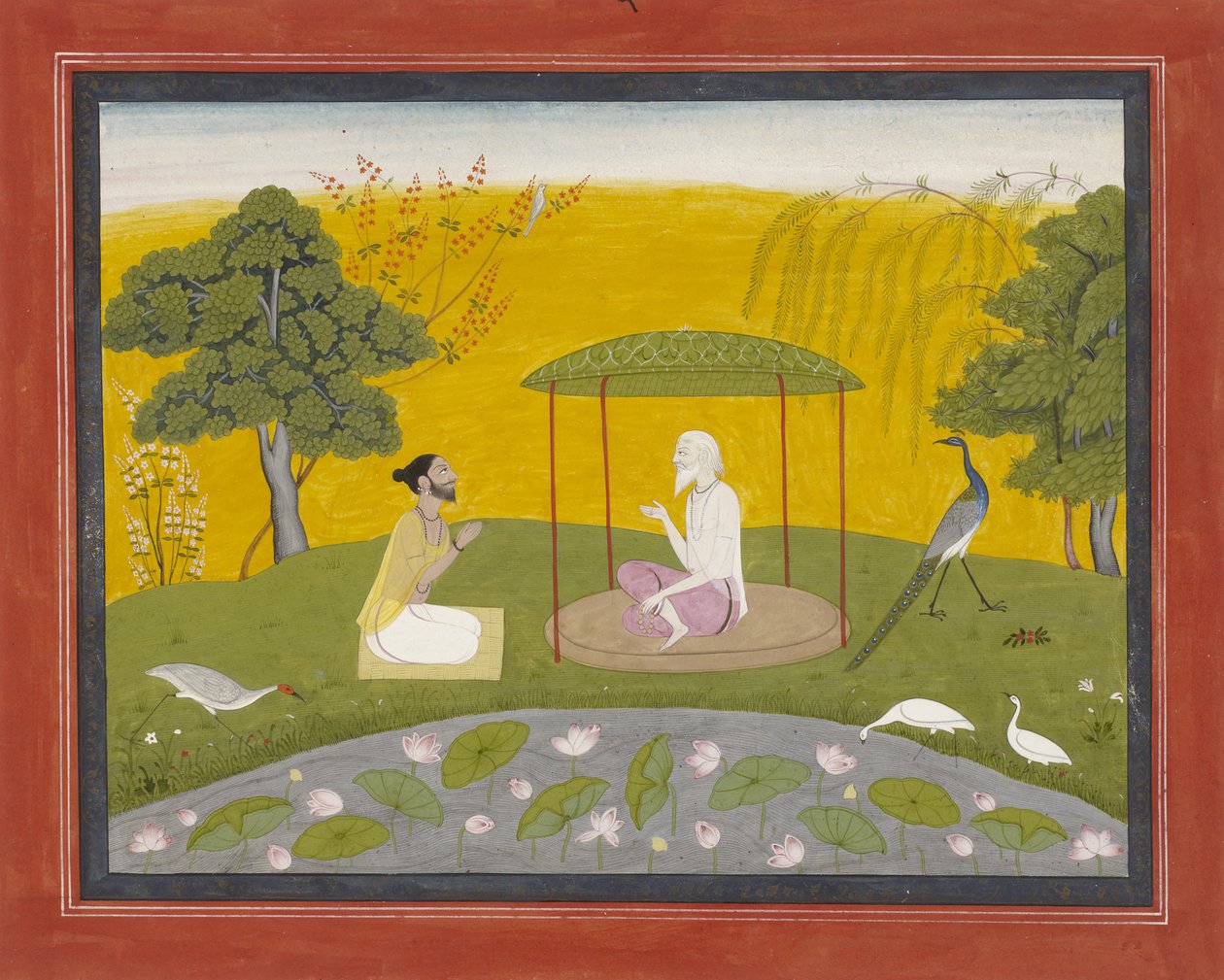 Markandeya riferisce Jaimuni ai quattro uccelli saggi, c.1800-20 da Indian School