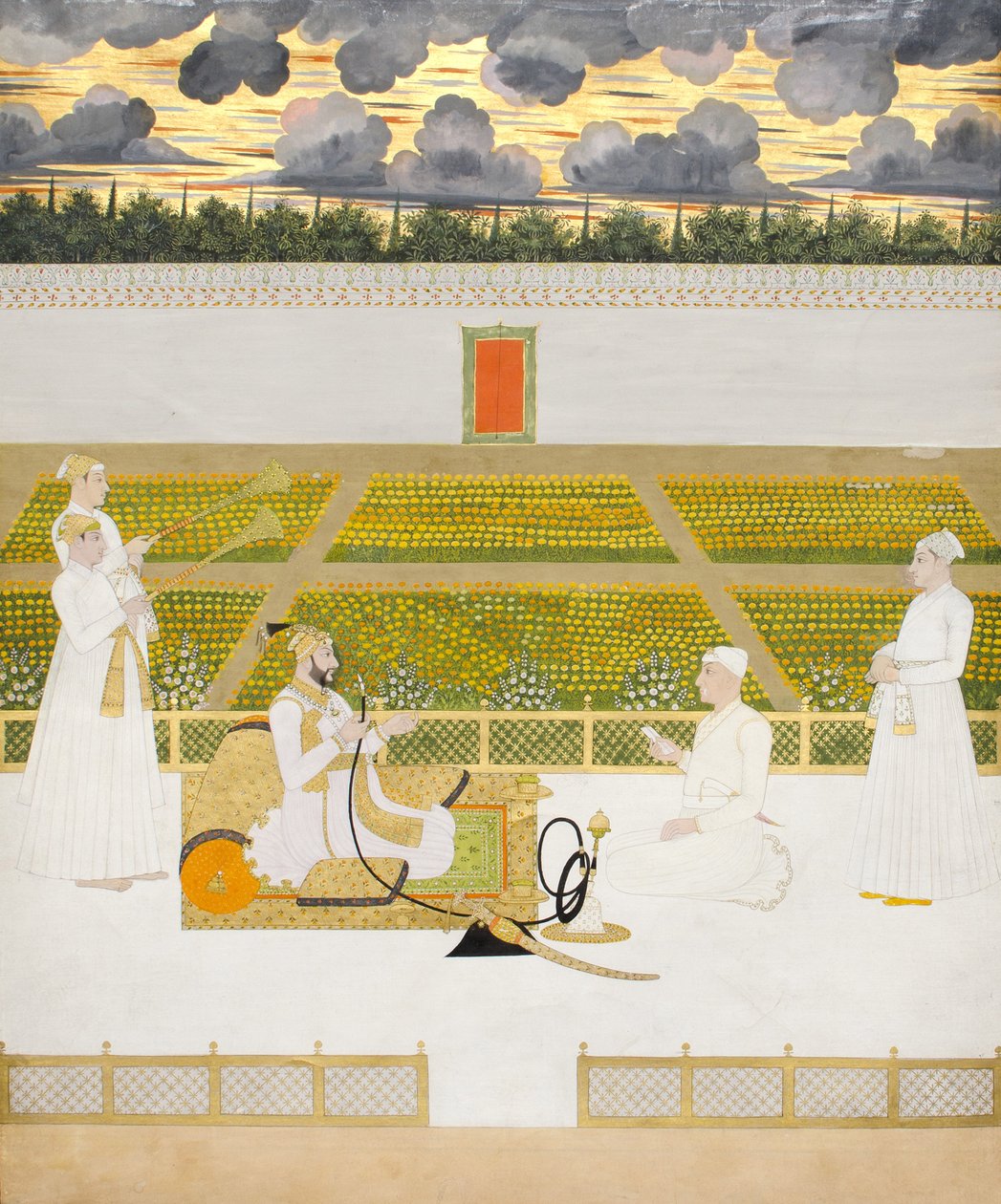 Mir Jaffar, Nawab di Murshidabad, con un cortigiano e attendenti da Indian School