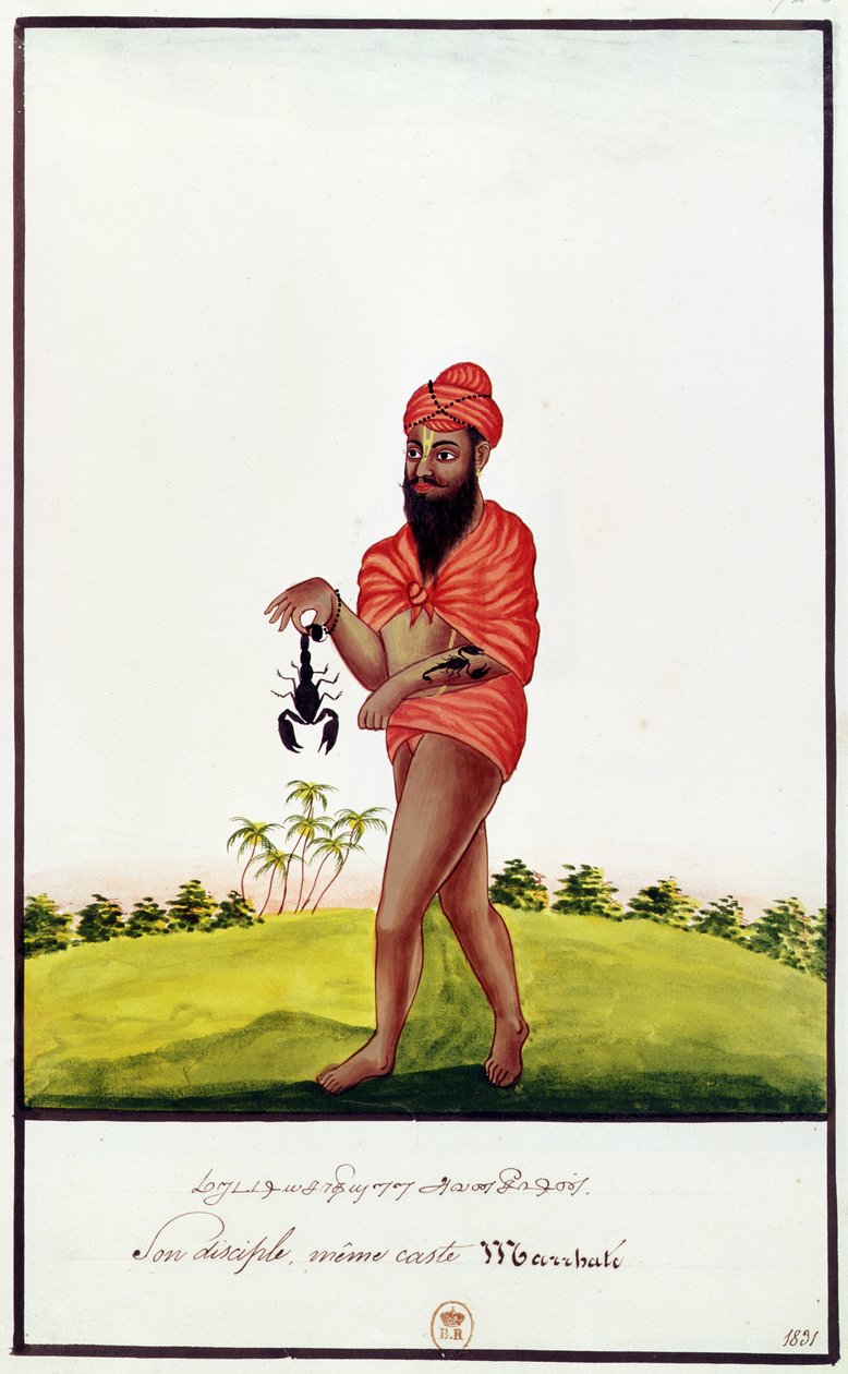 Ms Indien 743 Venditore di rimedi contro i morsi di scorpione, 1831 da Indian School