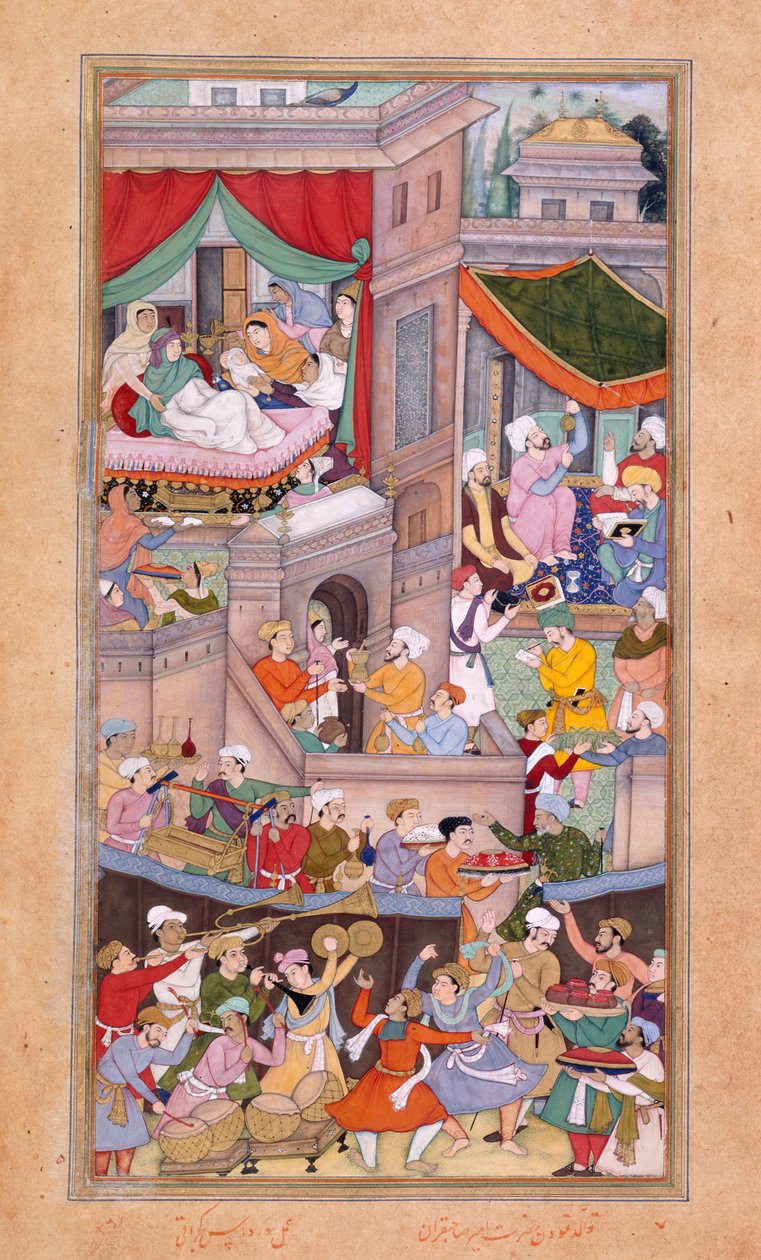 Astrologi che calcolano oroscopi durante le celebrazioni per la nascita di Timur (1336) di Surdas Gujarati da Indian School