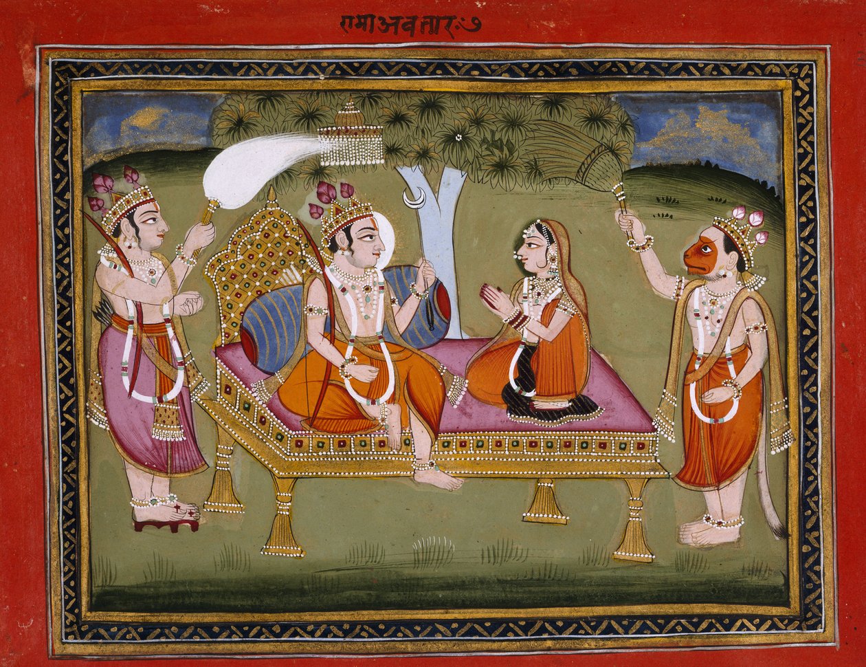 Or. 13805 f.373 Re Rama su un trono, illustrazione da 