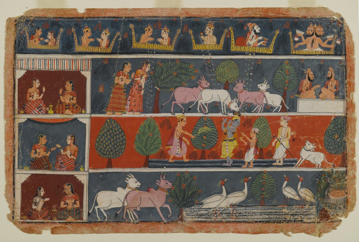 Pagina da una serie dispersa del Bhagavata Purana, c.1680 da Indian School