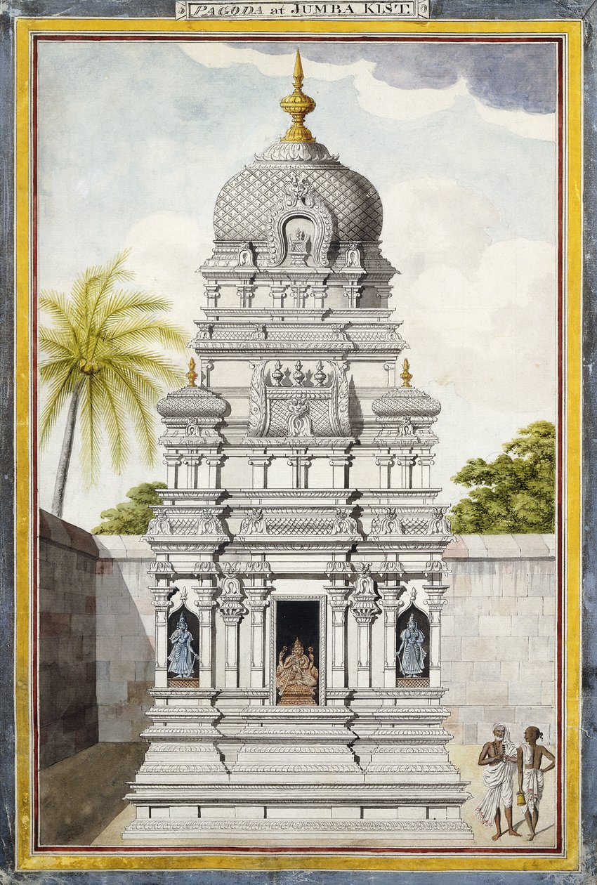 Parte del Tempio di Jambukeshvara, Srirangam, Tamil Nadu, c. 1800 da Indian School