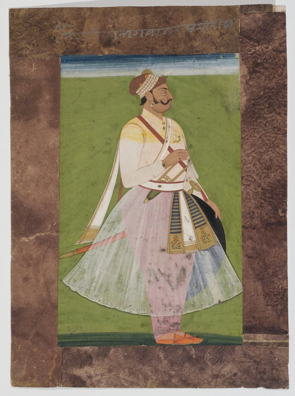 Ritratto del capo Rathor Bhagwan Das, del clan Mertia di Rian, Jodhpur da Indian School