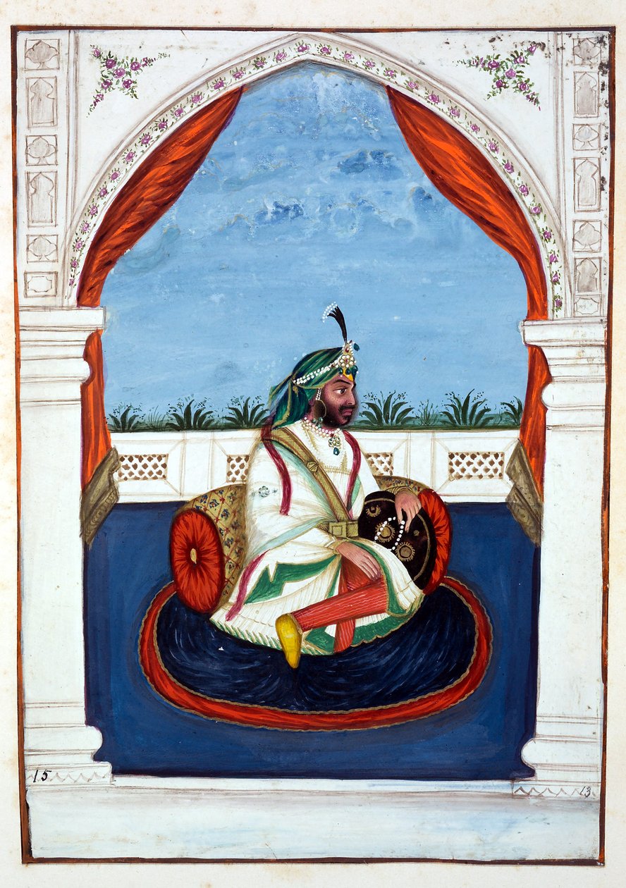 Rajah Lal Singh, dal Regno del Punjab, i suoi Sovrani e Capi, volume I, un volume di 27 studi ad acquerello di un artista indiano non identificato, c.1840 da Indian School
