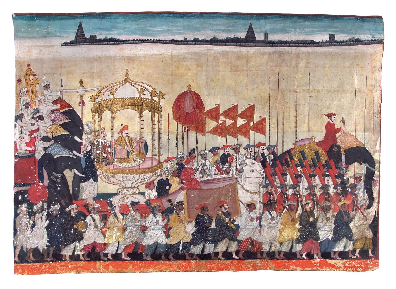 Rao Tuljaji in processione, c.1775 da Indian School
